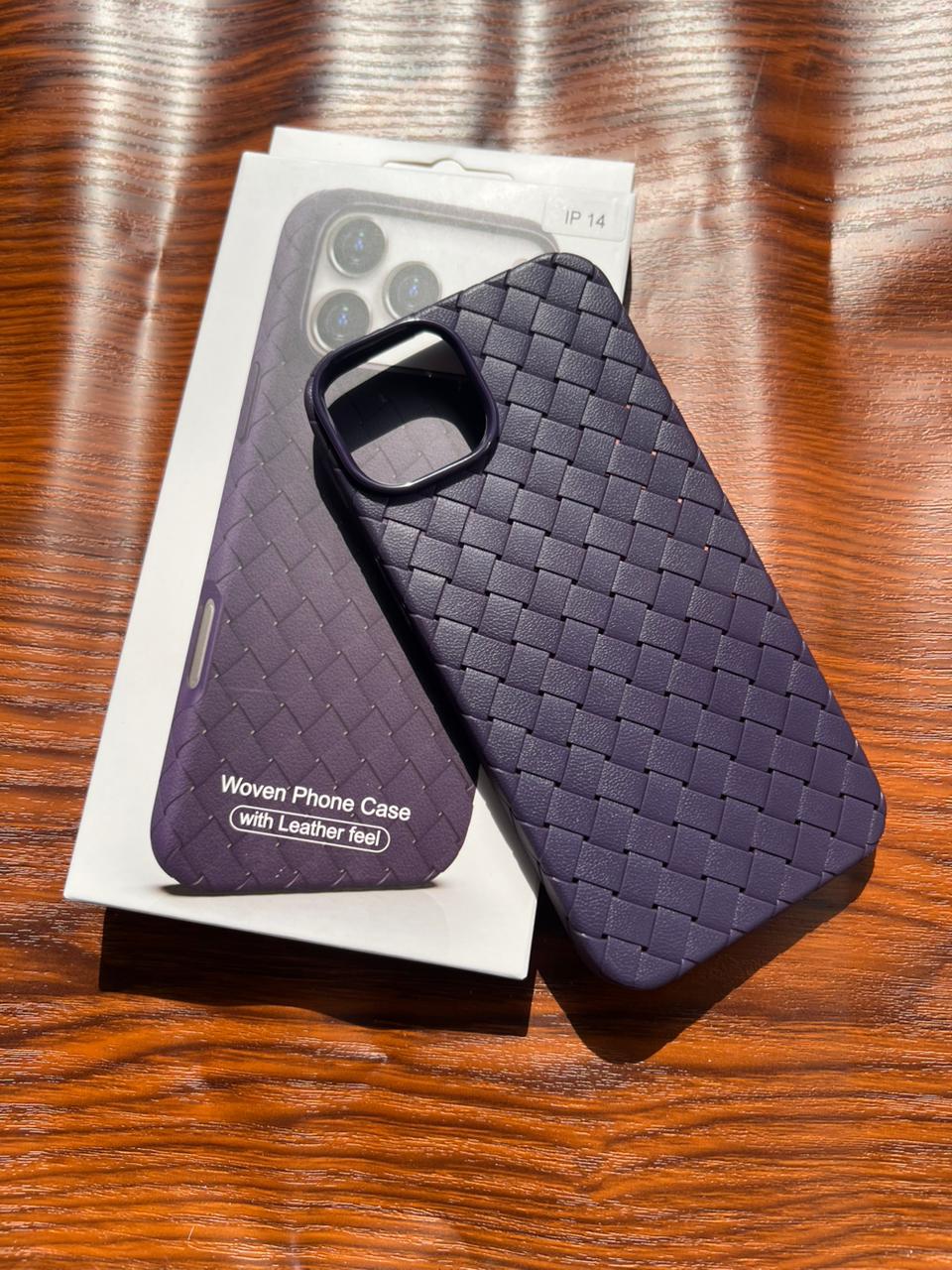 iPhone 14 Woven Case "Leather Feel" Purple