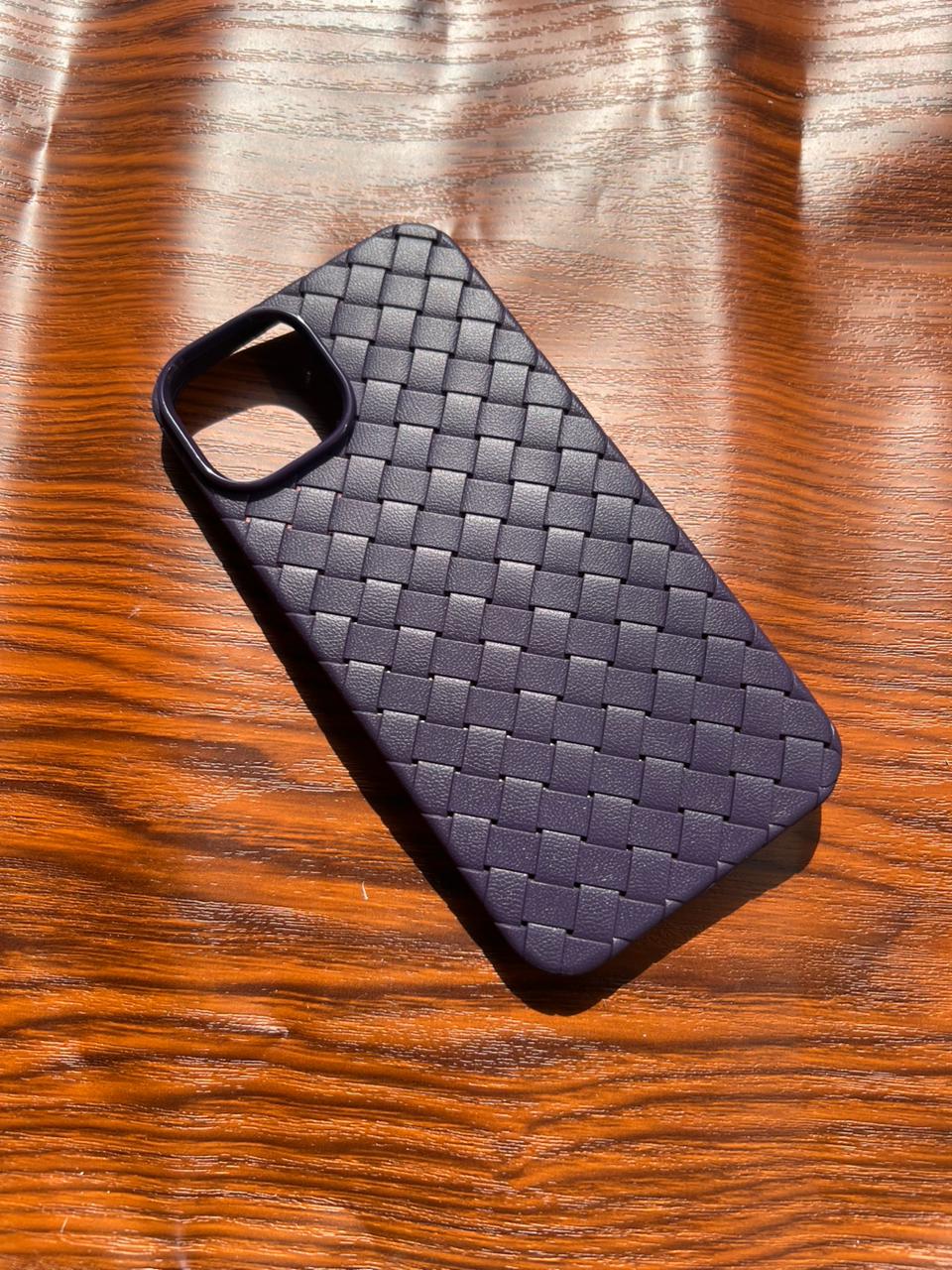 iPhone 14 Woven Case "Leather Feel" Purple