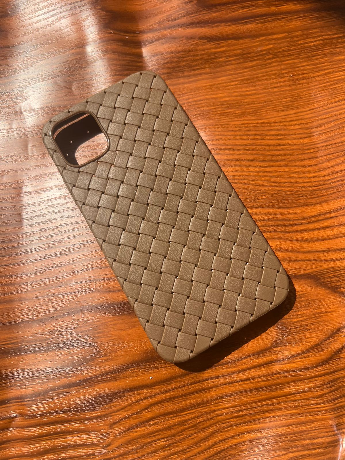 iPhone 11 Woven Case "Leather Feel" Brown