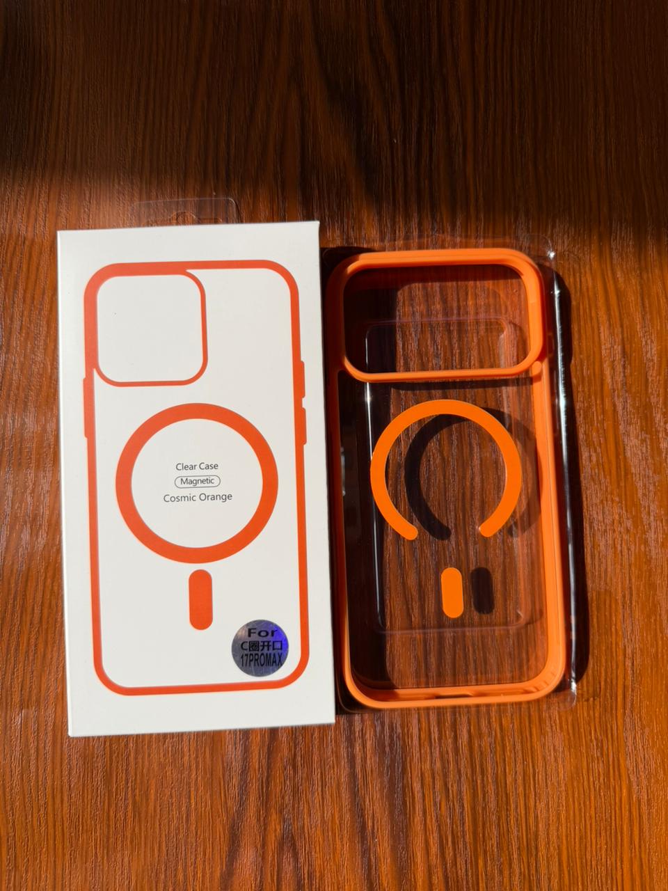 iPhone "17 Pro Max" Premium Clear MagSafe Case Orange