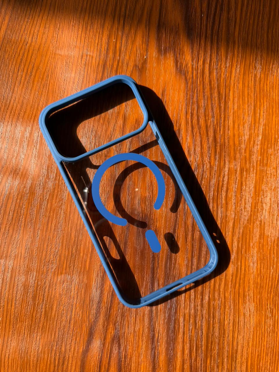 iPhone "17 Pro Max" Premium Clear MagSafe Case Blue