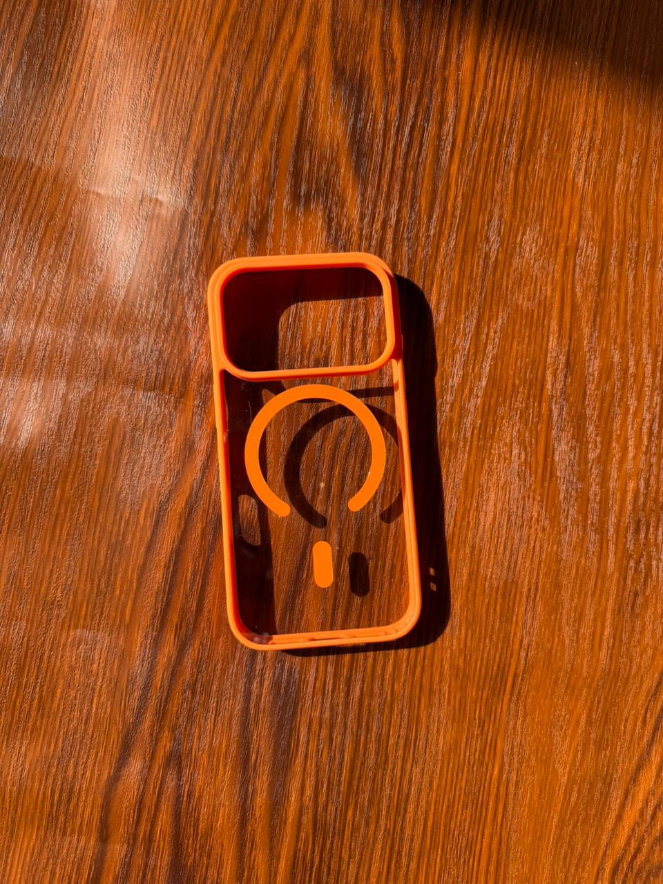 iPhone "17 Pro" Premium Clear MagSafe Case Orange