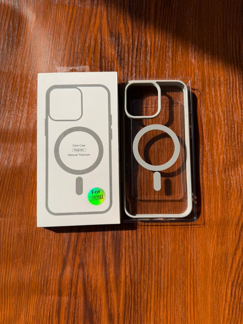 iPhone "16 Pro Max" Premium Clear MagSafe Case Natural Titanium