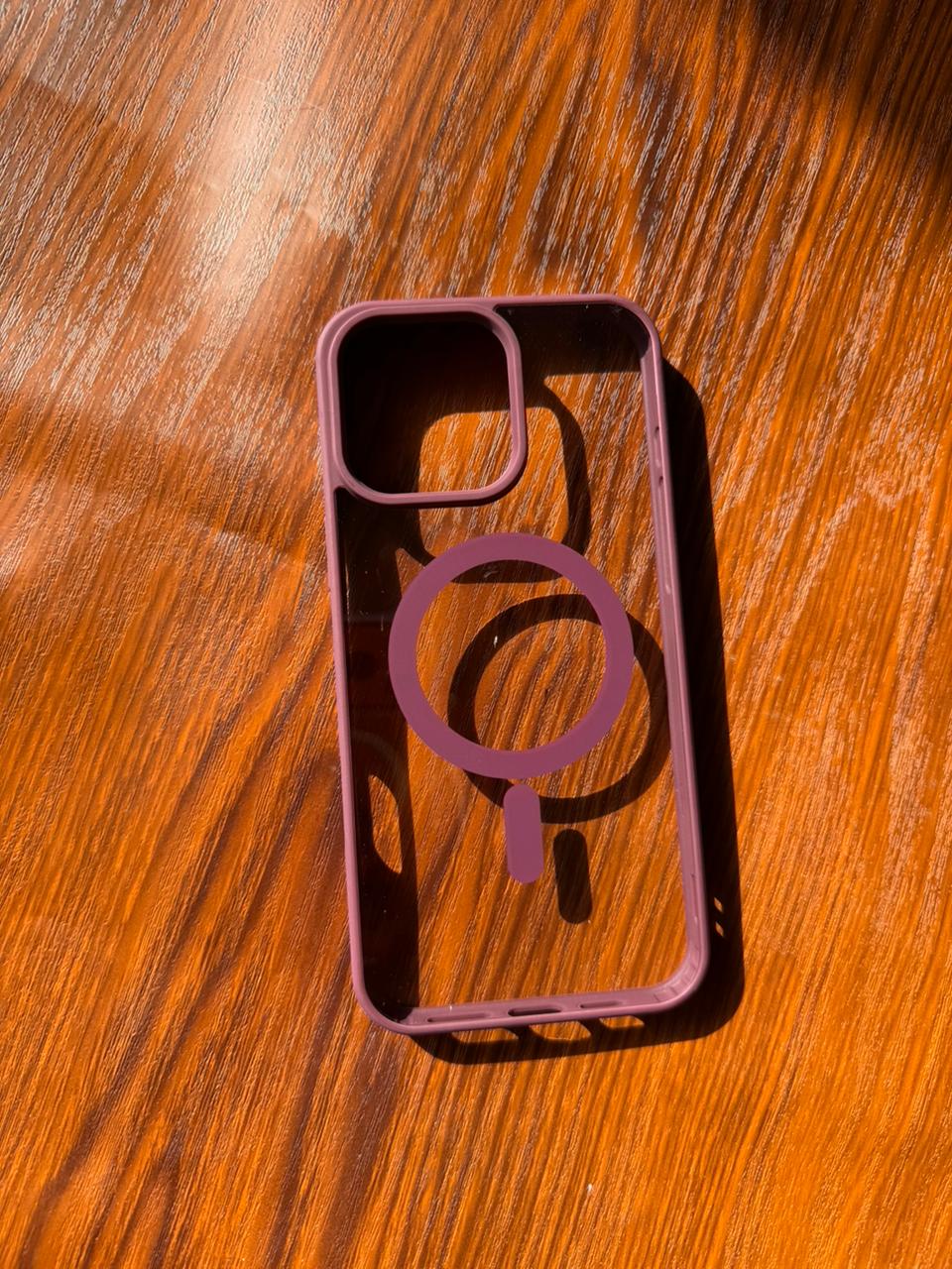 iPhone "16 Pro Max" Premium Clear MagSafe Case Wine Red