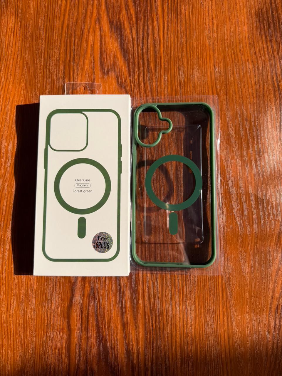 iPhone "16 Plus" Premium Clear MagSafe Case Green