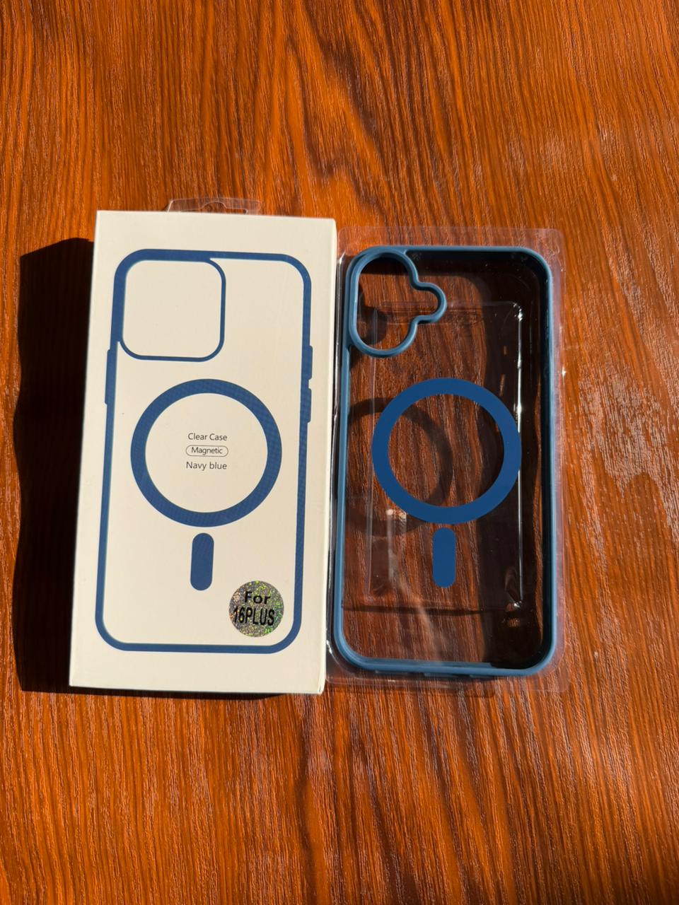 iPhone "16 Plus" Premium Clear MagSafe Case Blue