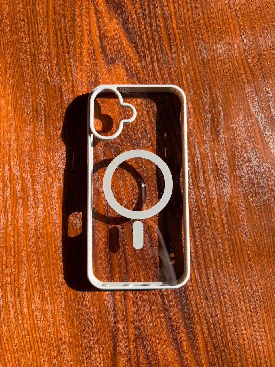 iPhone "16 Plus" Premium Clear MagSafe Case White