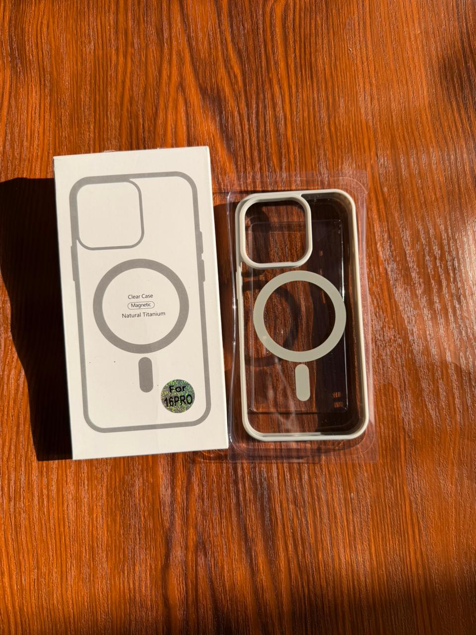 iPhone "16 Pro" Premium Clear MagSafe Case Natural Titanium