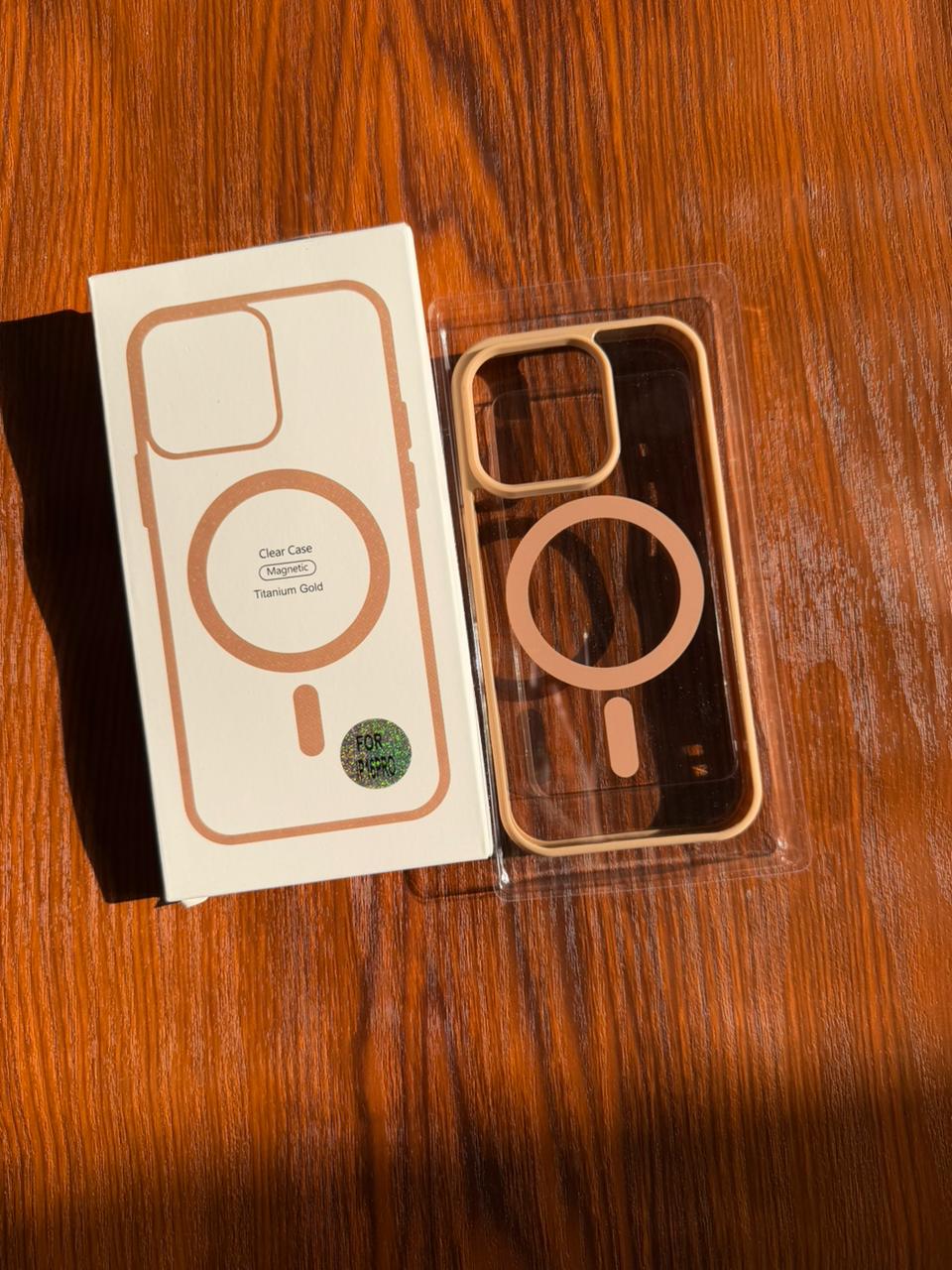iPhone "16 Pro" Premium Clear MagSafe Case Gold Titanium