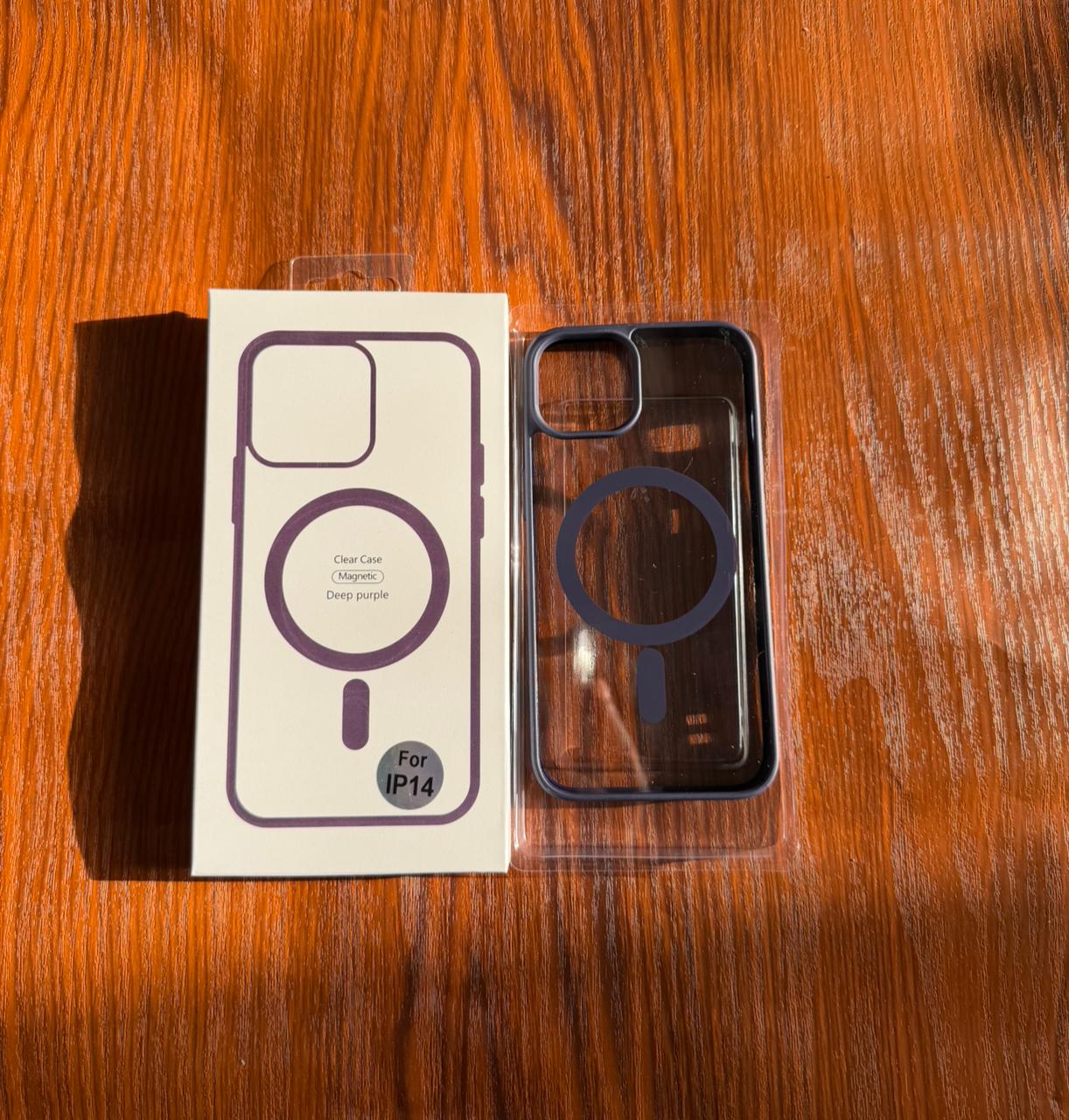 iPhone "14" Premium Clear MagSafe Case Purple
