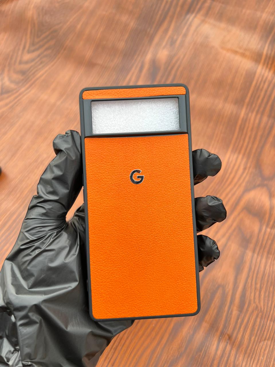 Google Pixel 6 Premium Leather Case Orange