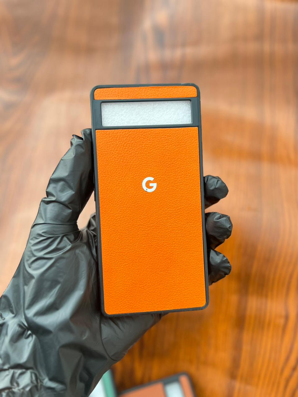 Google Pixel 6A Premium Leather Case Orange