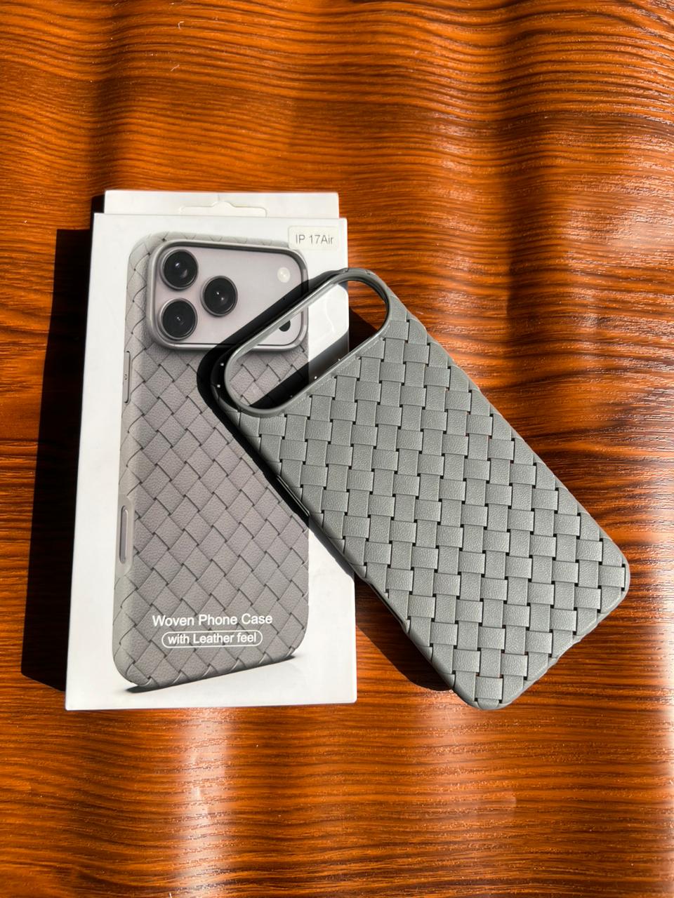 iPhone Air Woven Case "Leather Feel" Gray