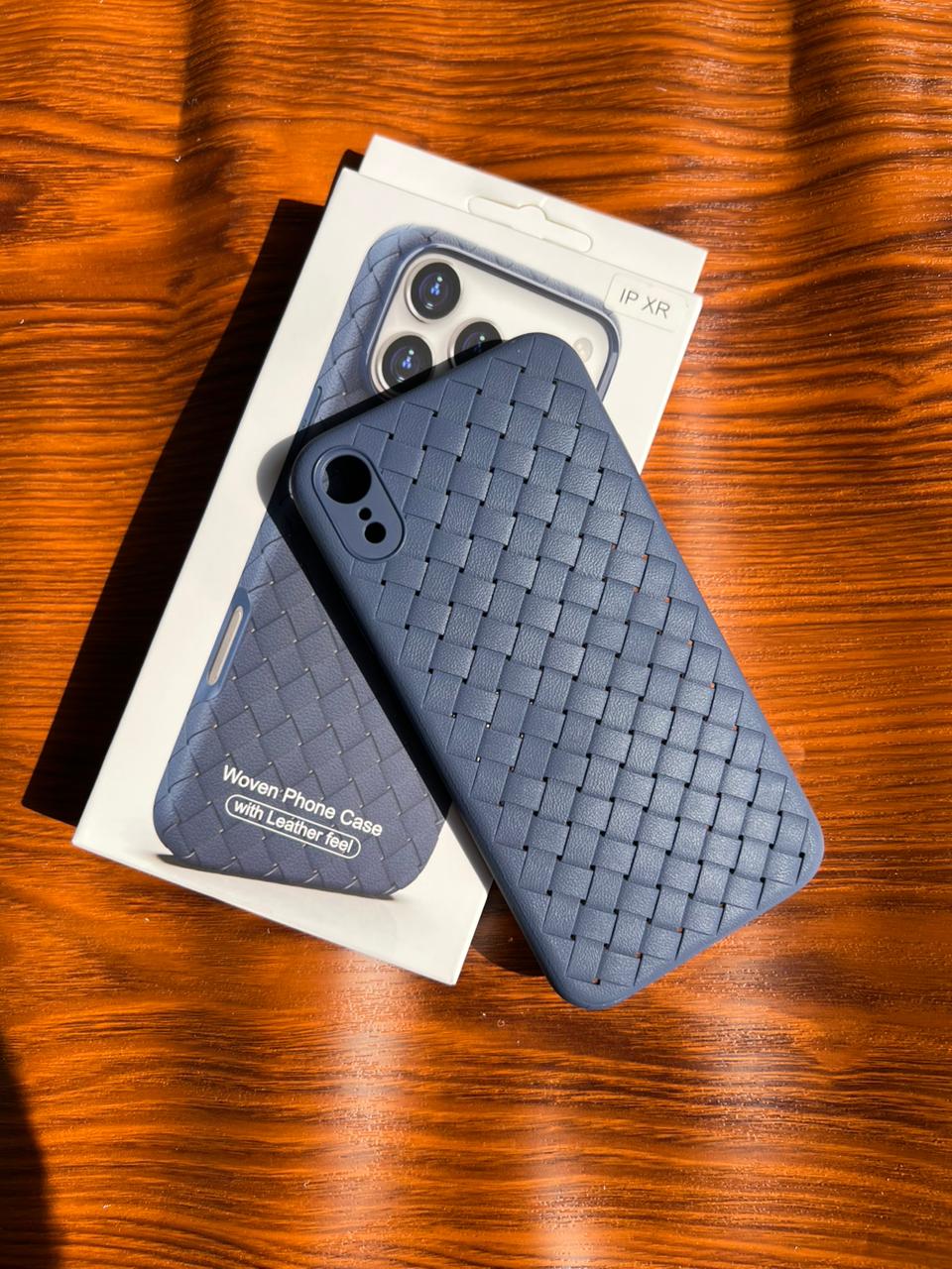 iPhone XR Woven Case "Leather Feel" Blue
