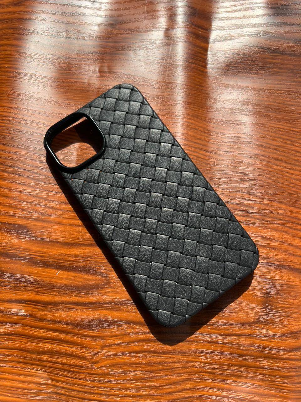 iPhone 13 Woven Case "Leather Feel" Black