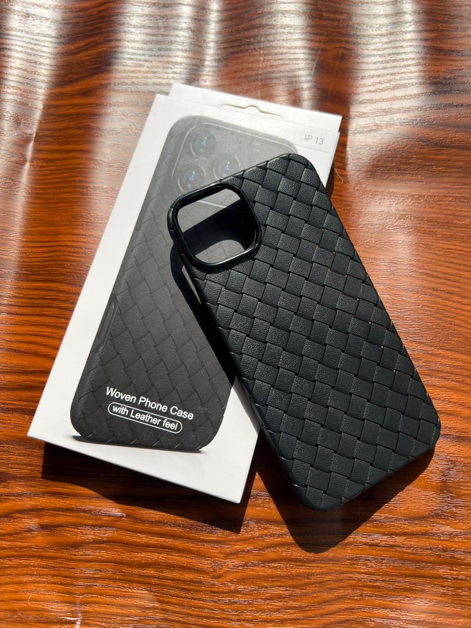 iPhone 13 Woven Case "Leather Feel" Black