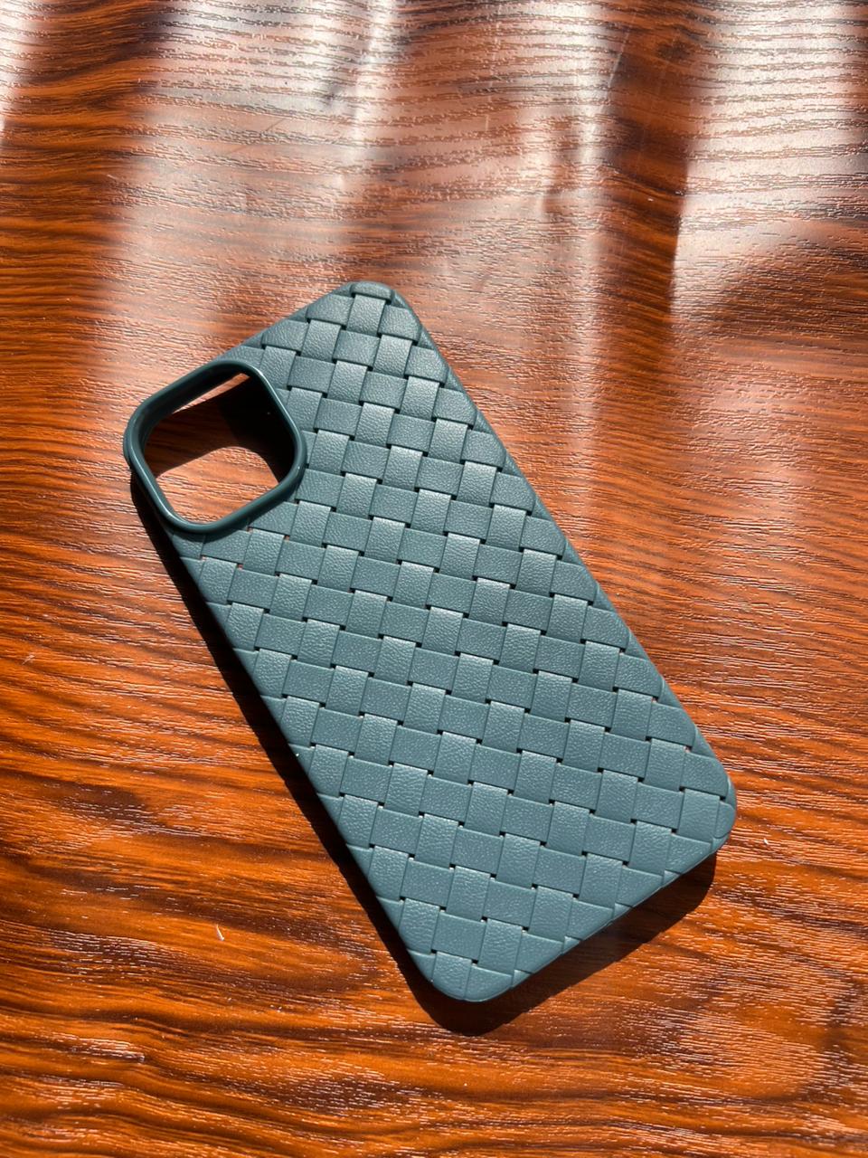 iPhone 13 Woven Case "Leather Feel" Riptide Blue
