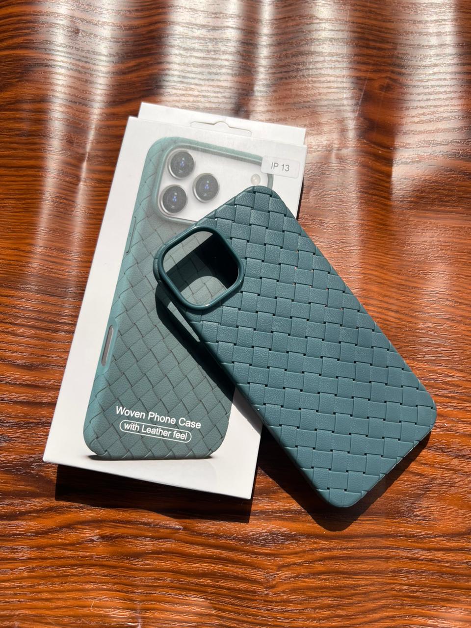 iPhone 13 Woven Case "Leather Feel" Riptide Blue