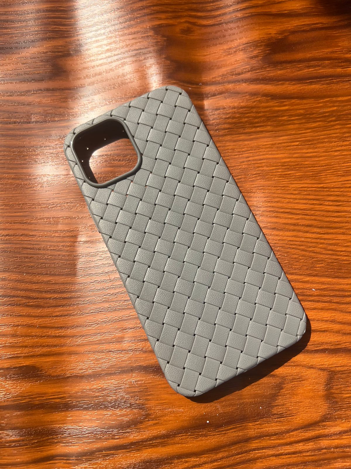 iPhone 12 Pro Max Woven Case "Leather Feel" Gray