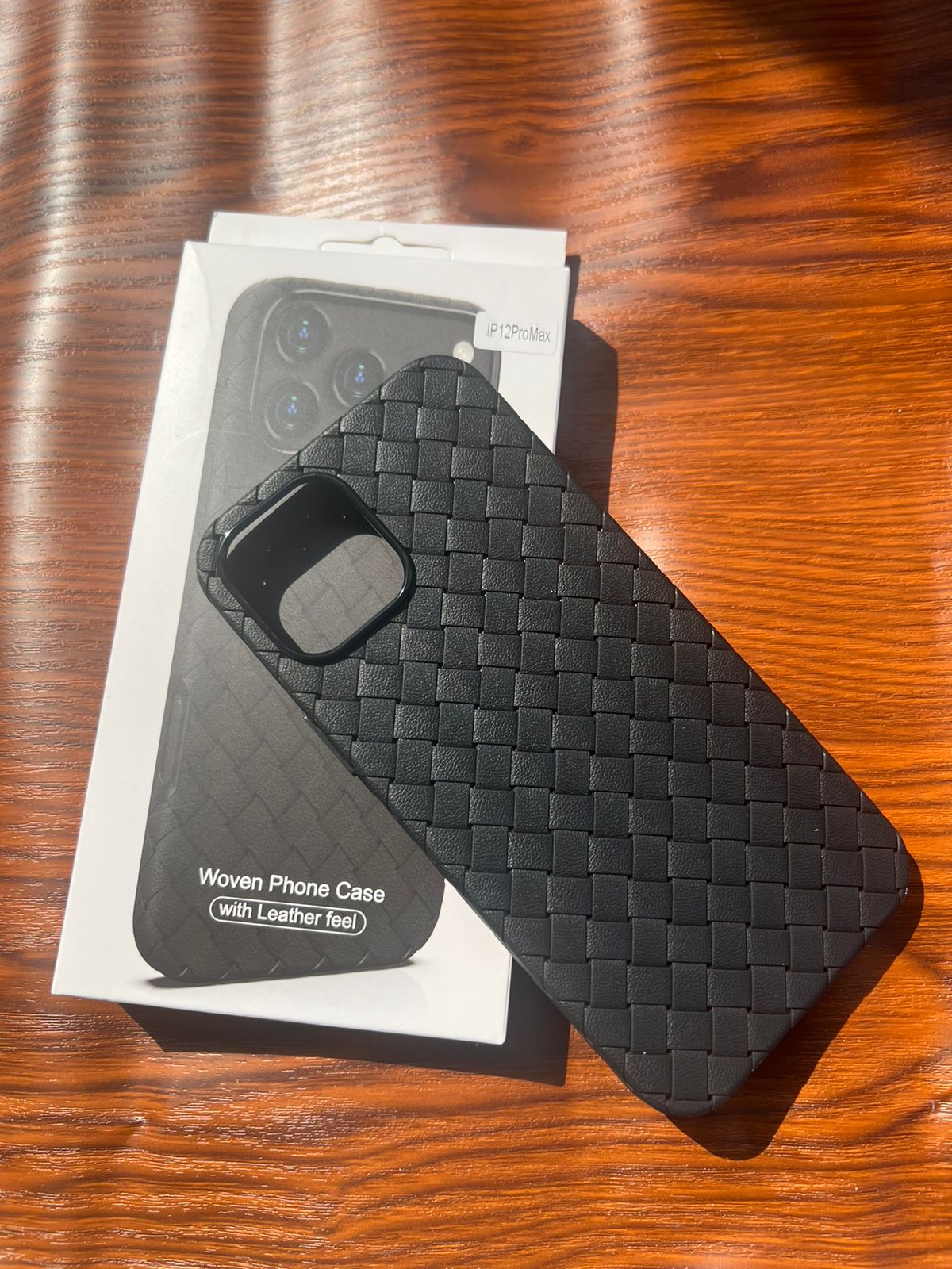 iPhone 12 Pro Max Woven Case "Leather Feel" Black