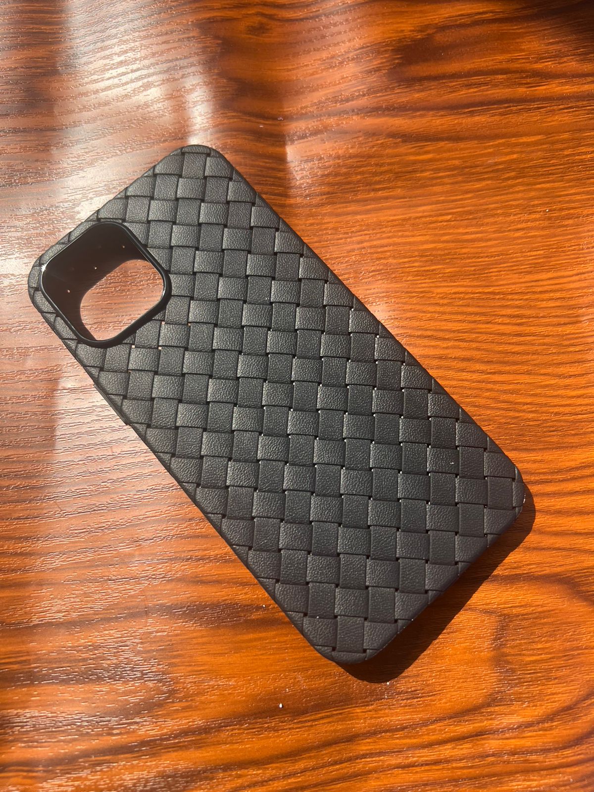 iPhone 12 Pro Max Woven Case "Leather Feel" Black