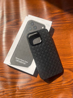 iPhone 13 Pro Woven Case "Leather Feel" Black