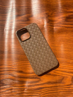 iPhone 13 Pro Max Woven Case "Leather Feel" Brown