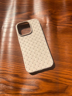 iPhone 16 Pro Woven Case "Leather Feel" White