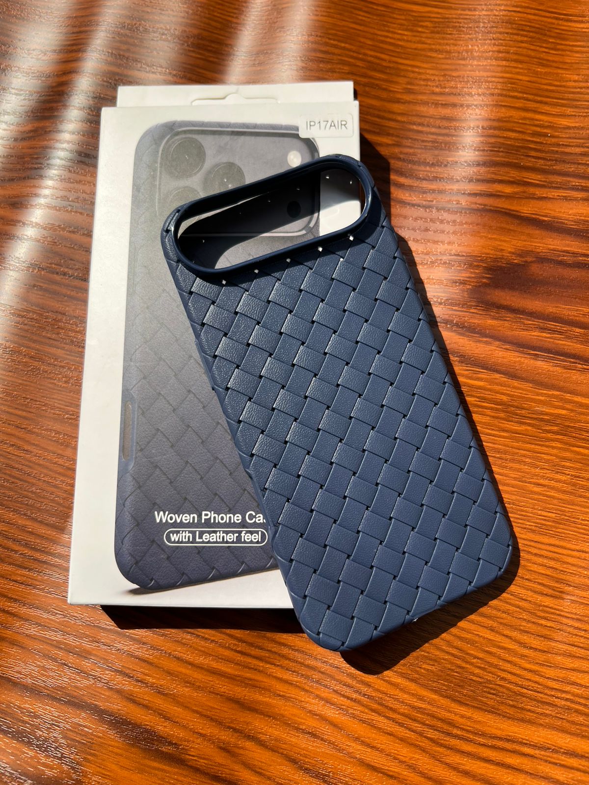 iPhone Air Woven Case "Leather Feel" Blue