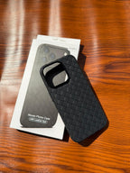 iPhone 15 PRO Woven Case "Leather Feel" Black