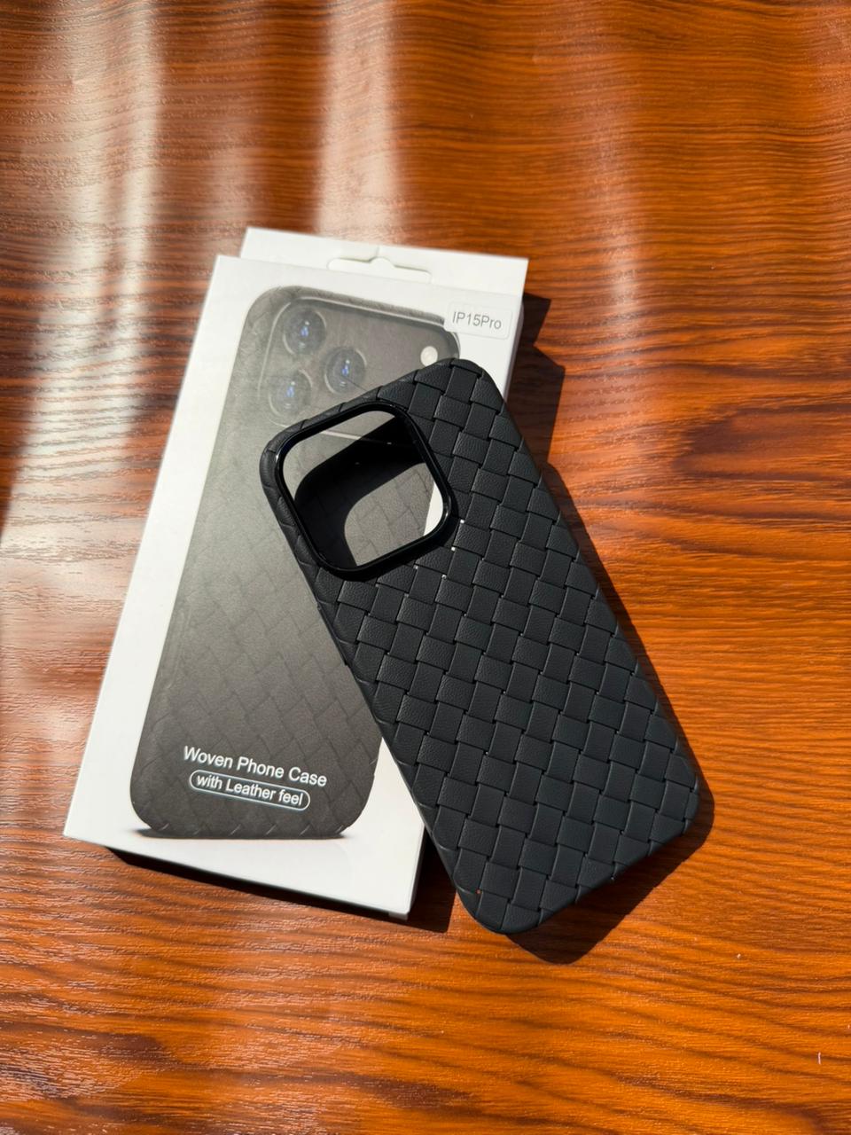 iPhone 15 PRO Woven Case "Leather Feel" Black