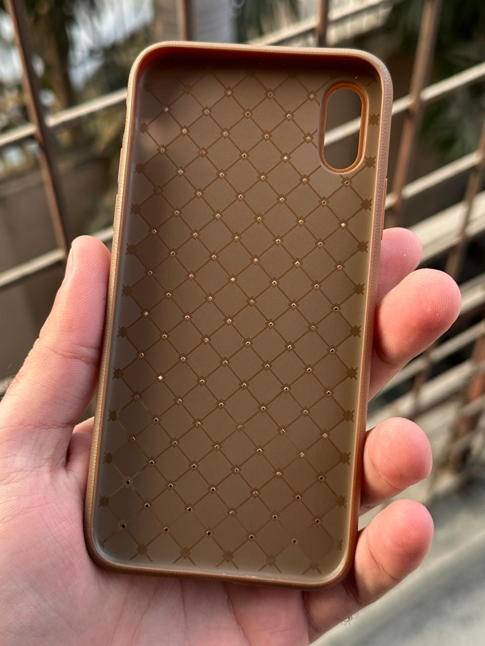 iPhone "X/XS" Woven "Leather Feel" Case - Brown