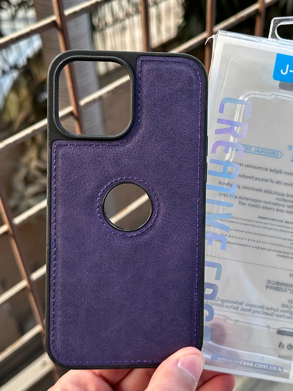 iPhone "13 Pro Max" Premium J-CASE Leather Case - Purple