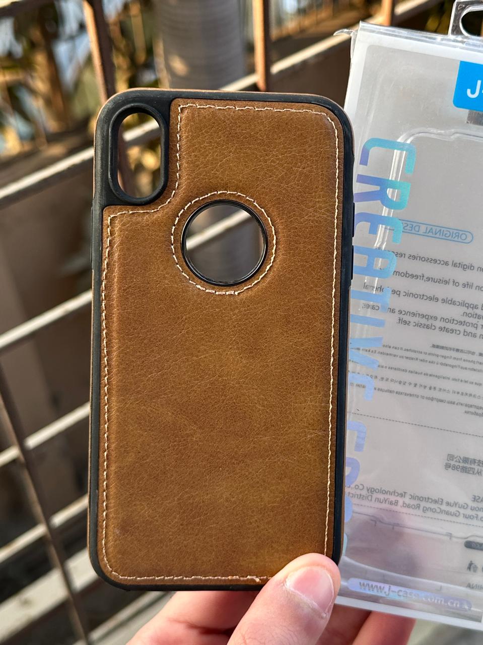 iPhone "XR" Premium J-CASE Leather Case - Light Brown Main image