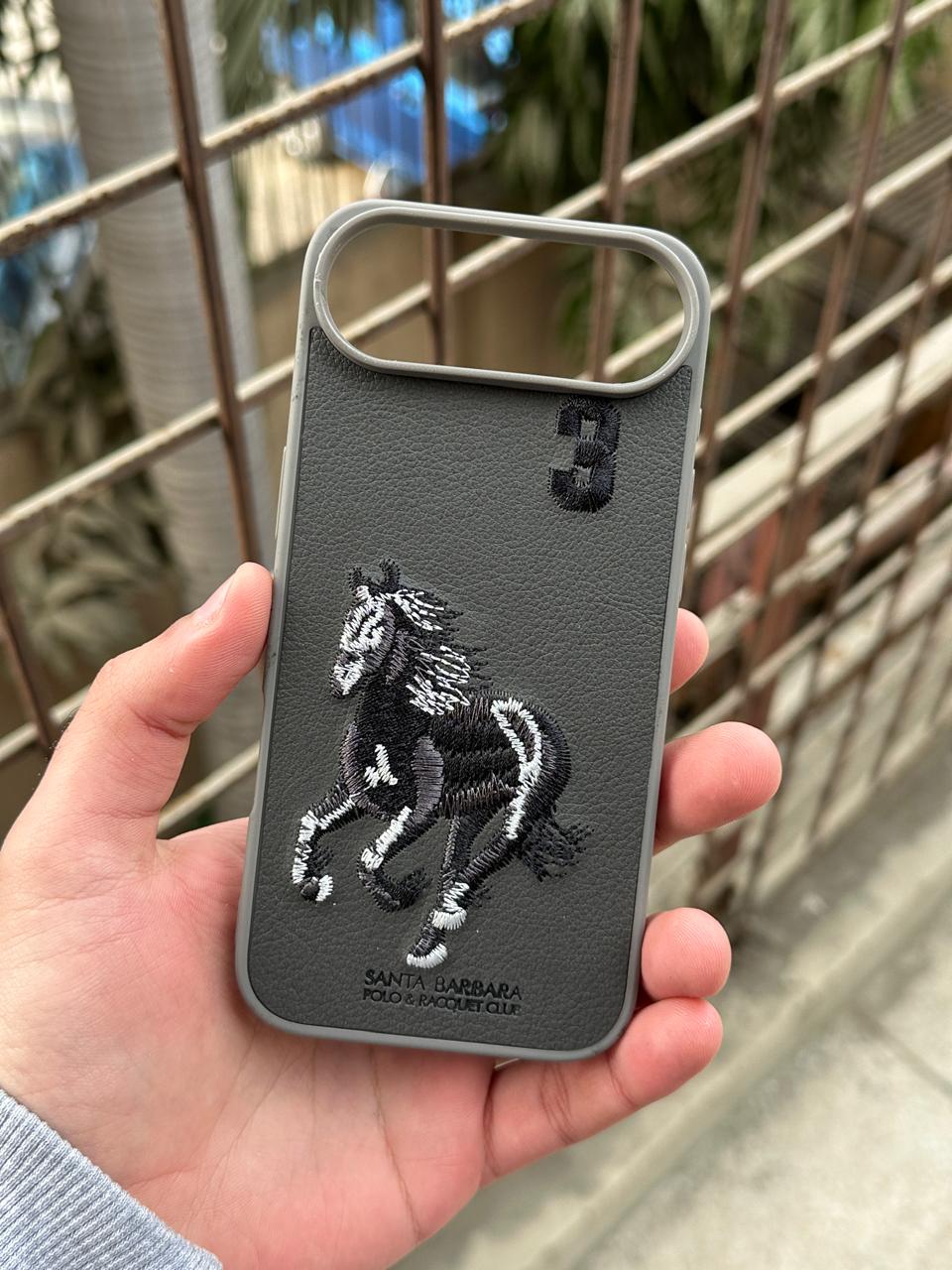 iPhone "Air" Premium Polo Embroidered Case - Dark Gray