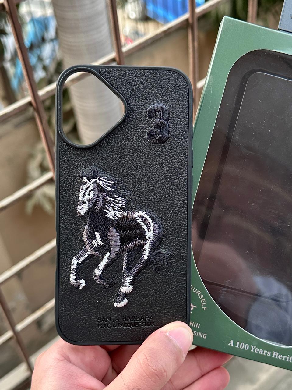 iPhone "17" Premium Polo Embroidered Case - Black Main image