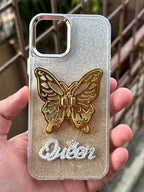 iPhone "12/12 Pro" Queen Butterfly Glitter Case - Gold