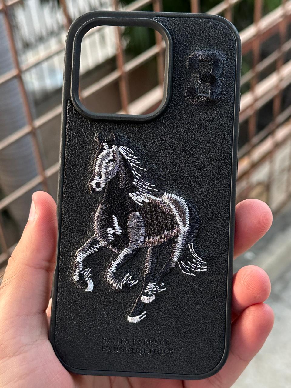 iPhone "16 Pro" Premium Polo Embroidered Case - Black