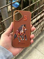 iPhone "17" Premium Polo Embroidered Case - Brown
