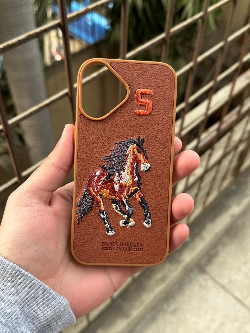 iPhone "17" Premium Polo Embroidered Case - Brown
