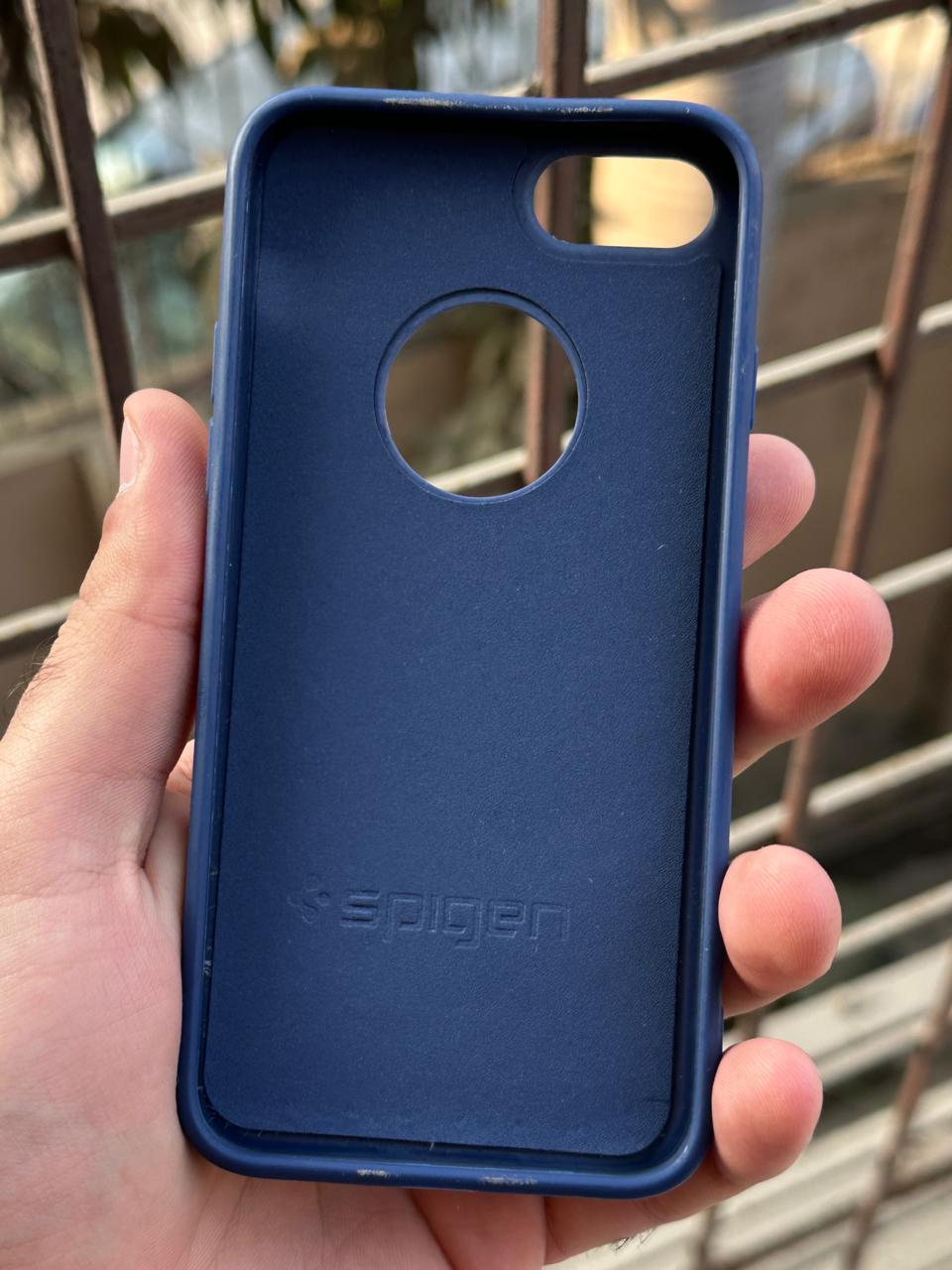 iPhone "SE 2020" Spigen Premium Lining Stitched Case - Blue
