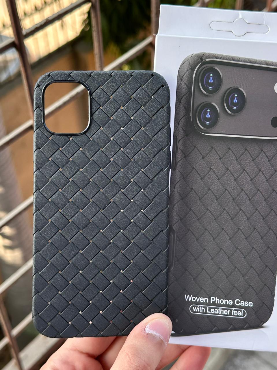 iPhone "11" Woven "Leather Feel" Case - Black Main image