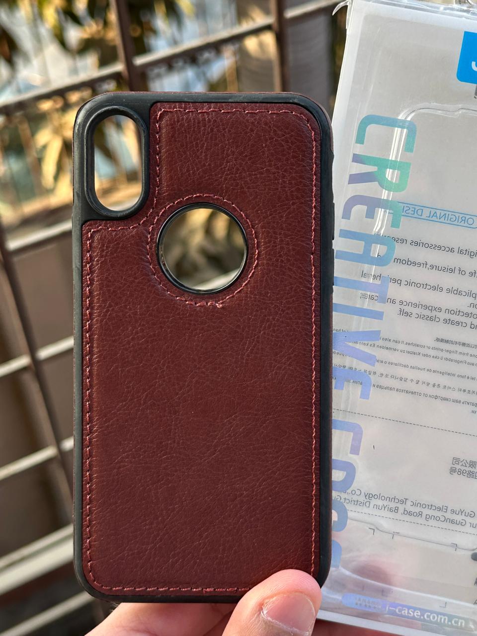 iPhone "X/XS" Premium J-CASE Leather Case - Brown