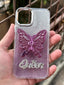 iPhone "12/12 Pro" Queen Butterfly Glitter Case - Lilac