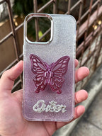iPhone "12 Pro Max" Queen Butterfly Glitter Case - Lilac