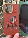 iPhone "14 Pro Max" Premium Polo Embroidered Case - Brown