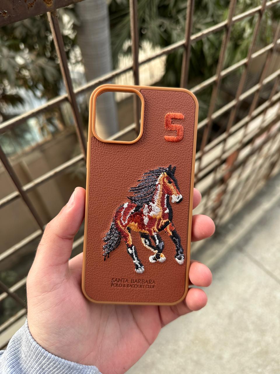 iPhone "12/12 Pro" Premium Polo Embroidered Case - Brown