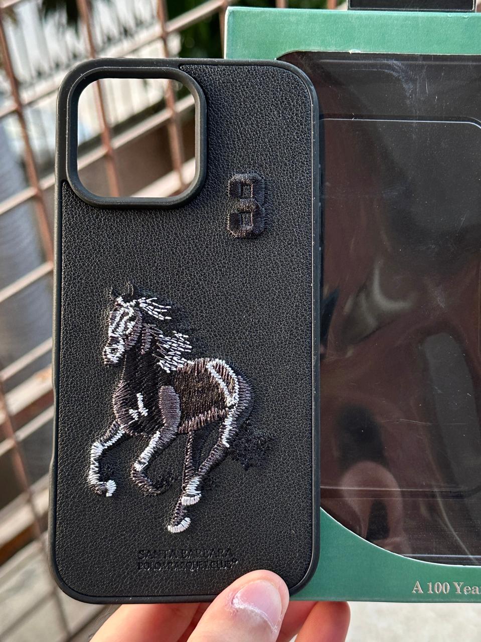 iPhone "16 Pro Max" Premium Polo Embroidered Case - Black Main image