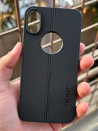 iPhone "X/XS" Spigen Premium Lining Stitched Case - Black