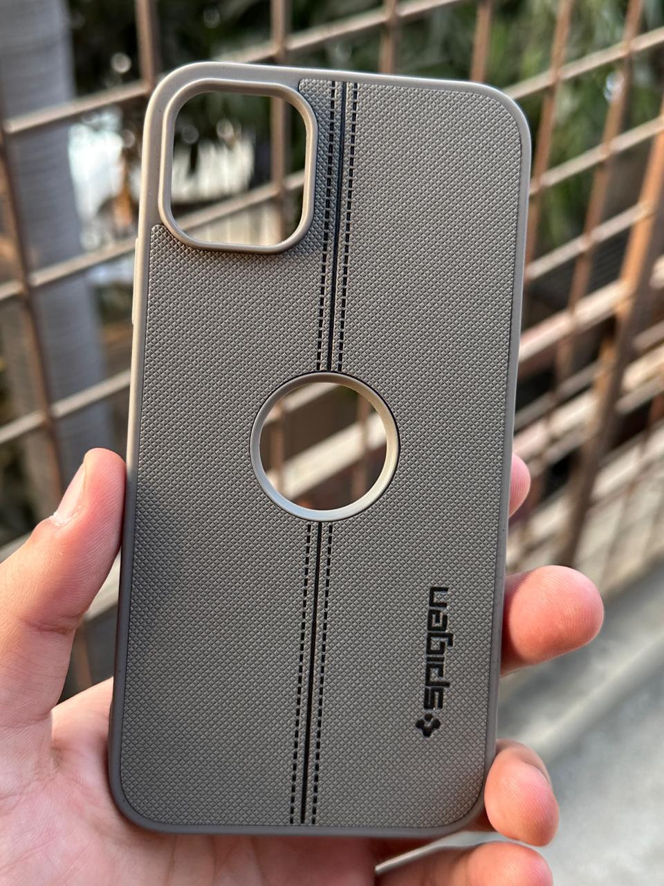 iPhone "11 Pro Max" Spigen Premium Lining Stitched Case - Gray